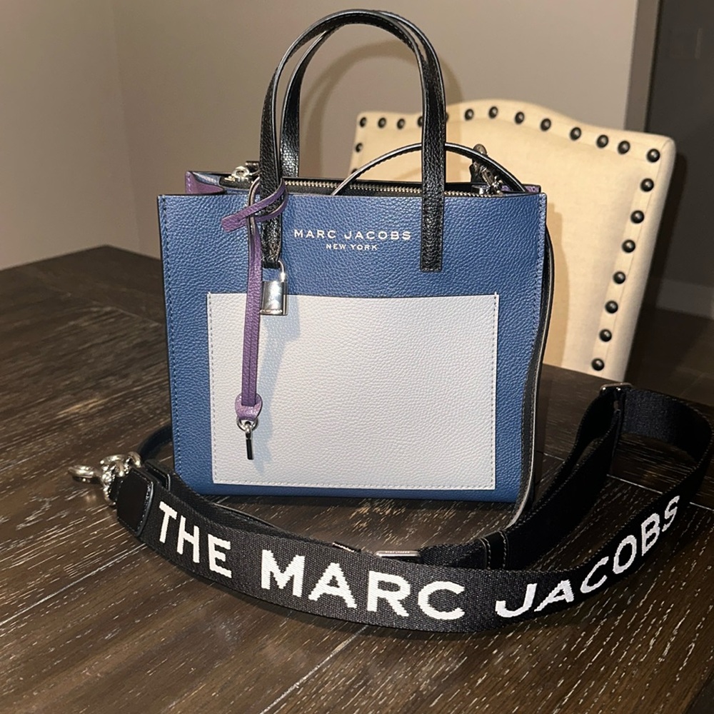 Marc Jacobs Mini Grind Colorblock Leather Tote With Additional Strap